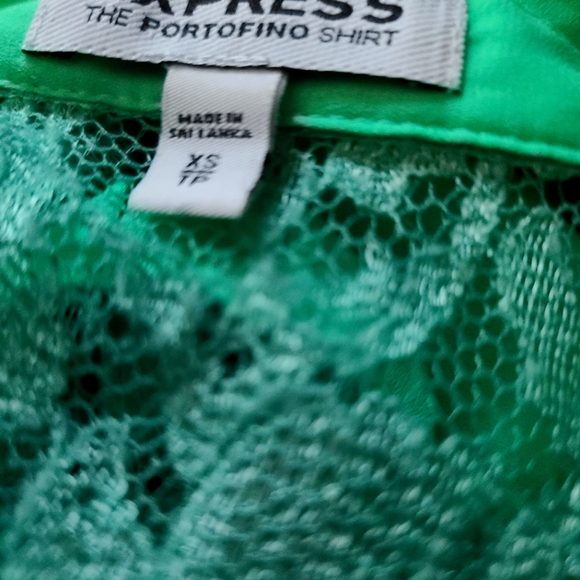 Express The Portofino Shirt Color Kelly Green size XS - Picture 2 of 8